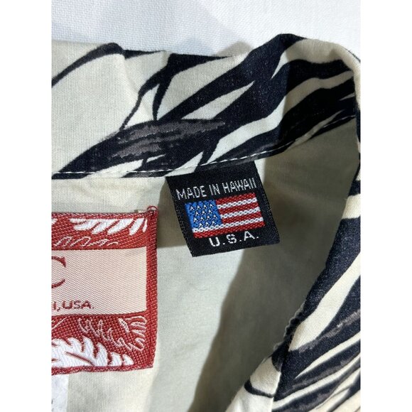 RJC Hawaiian Shirt 2XL Camp Palm Tree Sunset Print 100% Cotton Made In USA - Picture 5 of 10